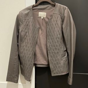 Hinge leather jacket grey size large Nordstrom